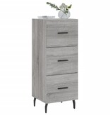 VidaXL Dressoir 34,5x34x90 cm bewerkt hout grijs sonoma eikenkleurig