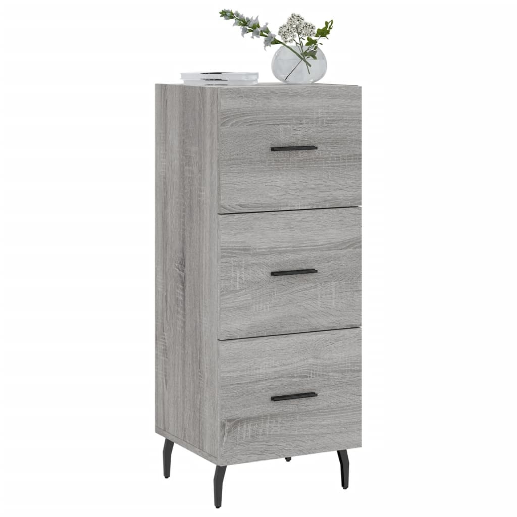 VidaXL Dressoir 34,5x34x90 cm bewerkt hout grijs sonoma eikenkleurig