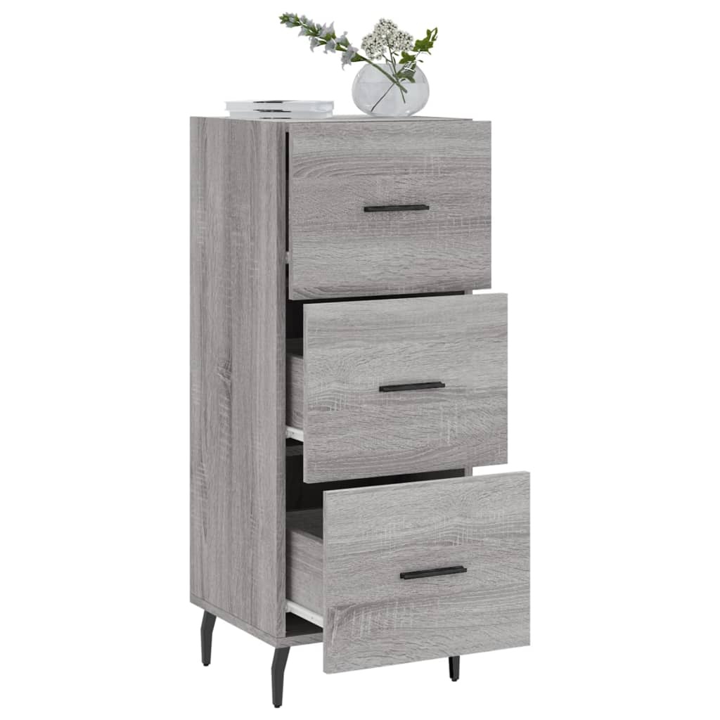 VidaXL Dressoir 34,5x34x90 cm bewerkt hout grijs sonoma eikenkleurig
