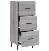 VidaXL Dressoir 34,5x34x90 cm bewerkt hout grijs sonoma eikenkleurig