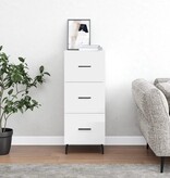 VidaXL Dressoir 34,5x34x90 cm bewerkt hout hoogglans wit