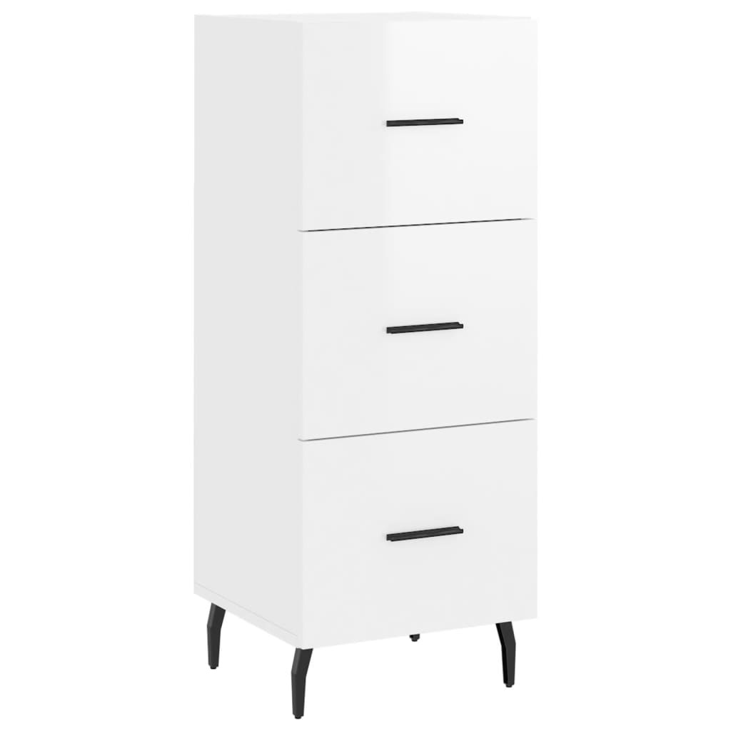 VidaXL Dressoir 34,5x34x90 cm bewerkt hout hoogglans wit