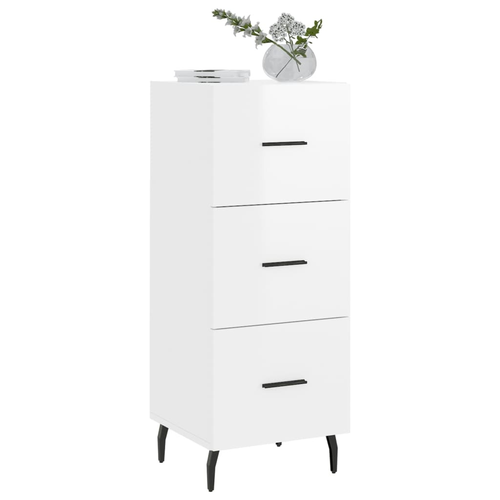 VidaXL Dressoir 34,5x34x90 cm bewerkt hout hoogglans wit