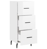 VidaXL Dressoir 34,5x34x90 cm bewerkt hout hoogglans wit