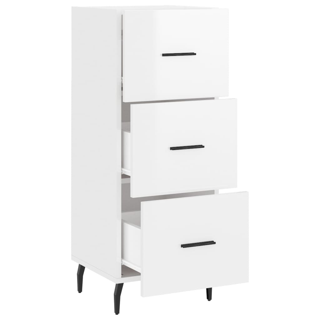 VidaXL Dressoir 34,5x34x90 cm bewerkt hout hoogglans wit