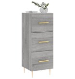 VidaXL Dressoir 34,5x34x90 cm bewerkt hout grijs sonoma eikenkleurig