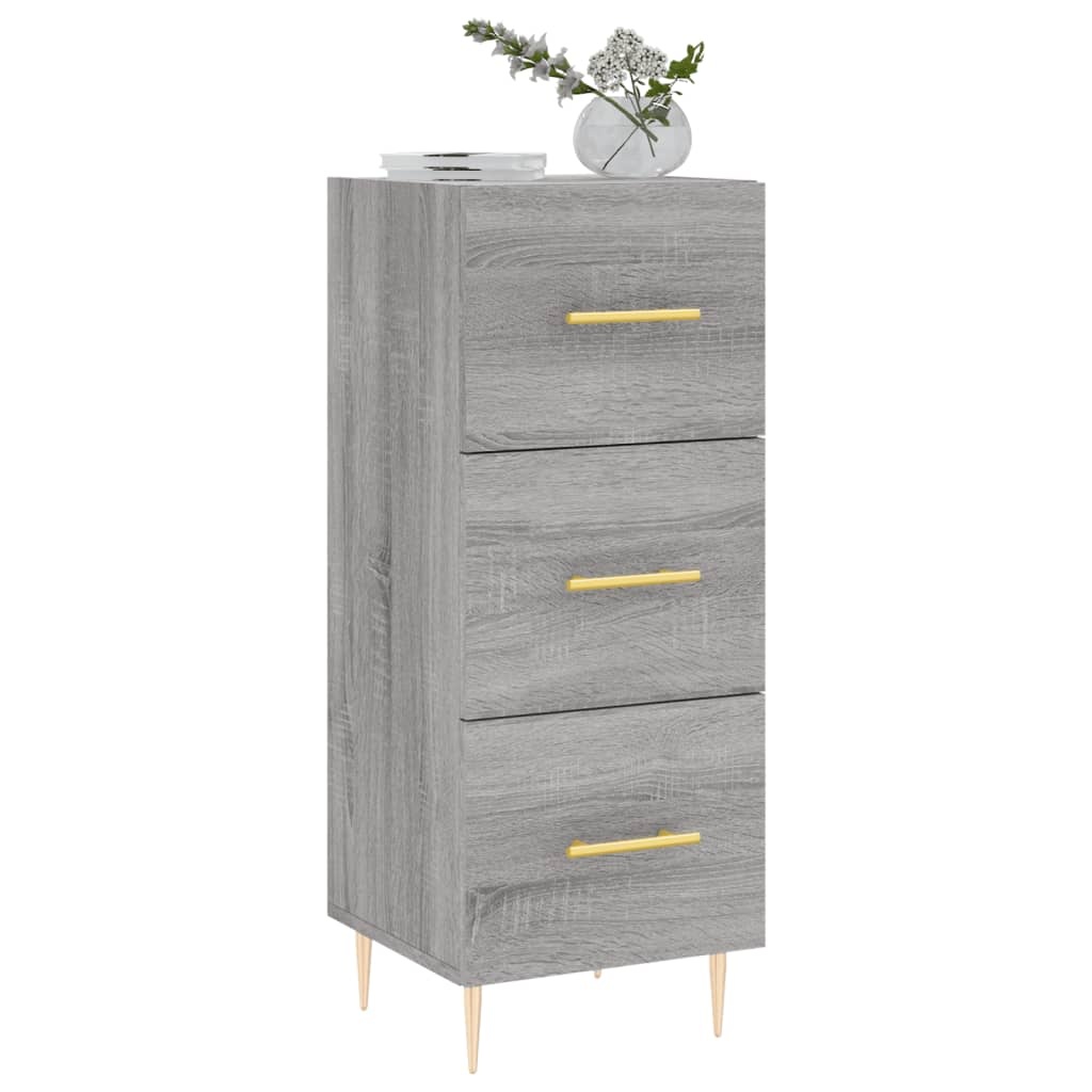 VidaXL Dressoir 34,5x34x90 cm bewerkt hout grijs sonoma eikenkleurig