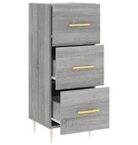 VidaXL Dressoir 34,5x34x90 cm bewerkt hout grijs sonoma eikenkleurig