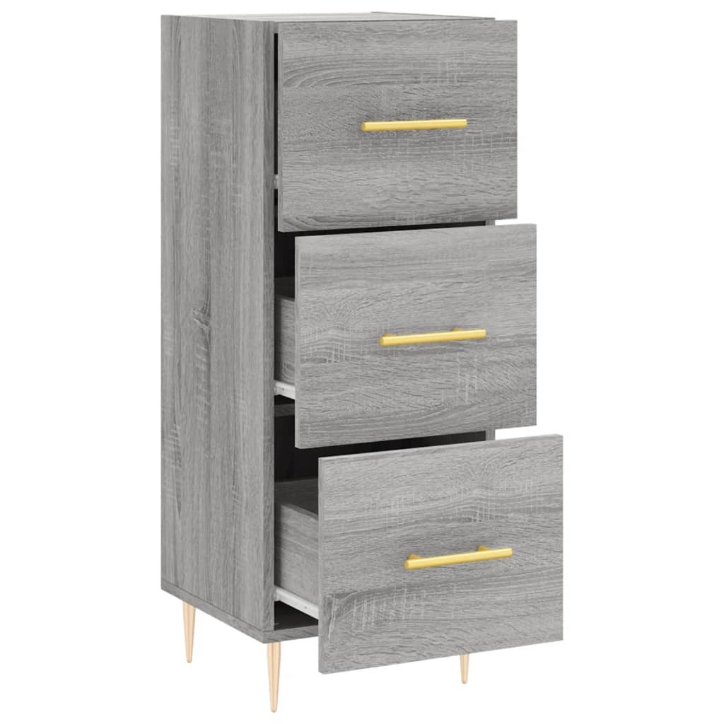 VidaXL Dressoir 34,5x34x90 cm bewerkt hout grijs sonoma eikenkleurig