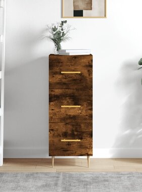 VidaXL Dressoir 34,5x34x90 cm bewerkt hout gerookt eiken