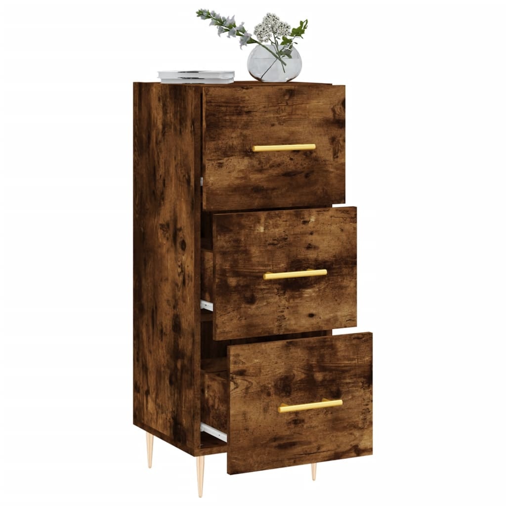 VidaXL Dressoir 34,5x34x90 cm bewerkt hout gerookt eiken