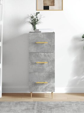 VidaXL Dressoir 34,5x34x90 cm bewerkt hout betongrijs