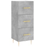VidaXL Dressoir 34,5x34x90 cm bewerkt hout betongrijs