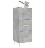 VidaXL Dressoir 34,5x34x90 cm bewerkt hout betongrijs