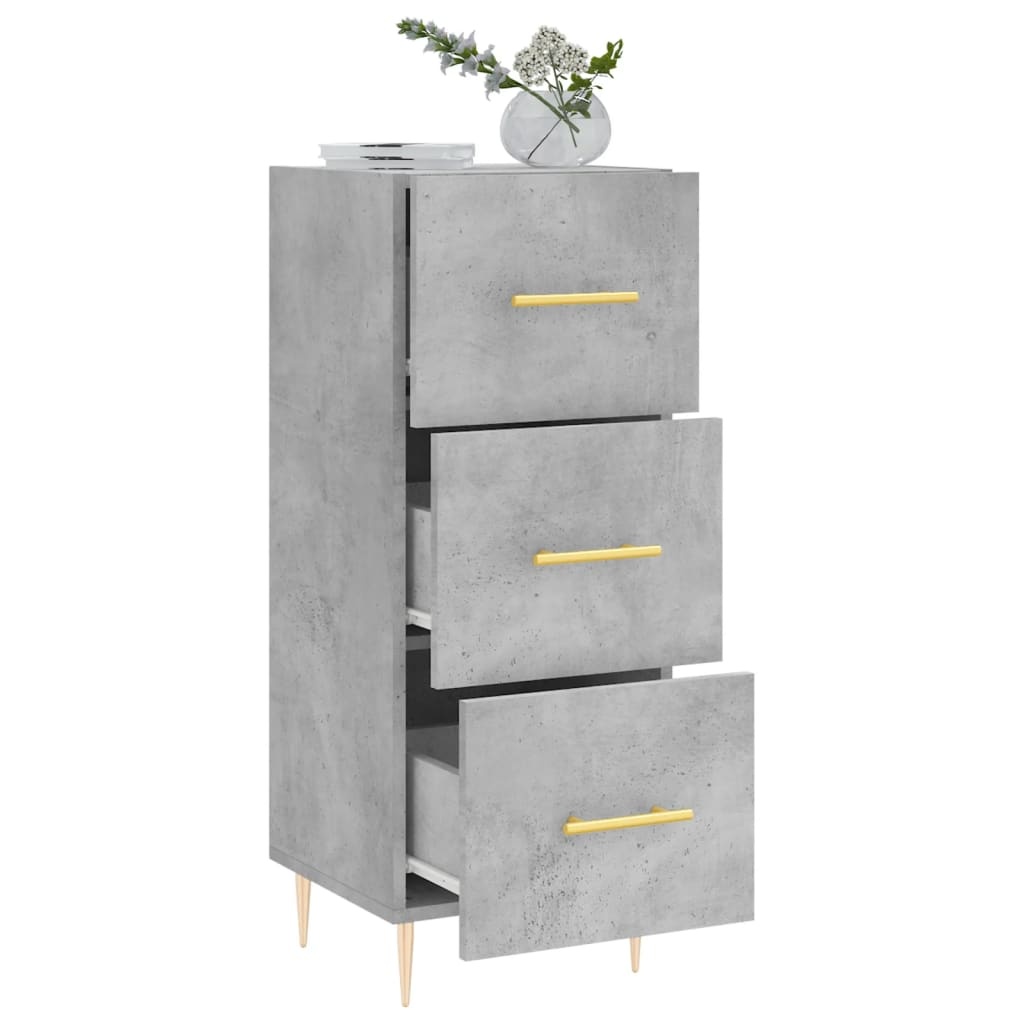 VidaXL Dressoir 34,5x34x90 cm bewerkt hout betongrijs