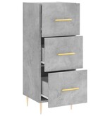 VidaXL Dressoir 34,5x34x90 cm bewerkt hout betongrijs