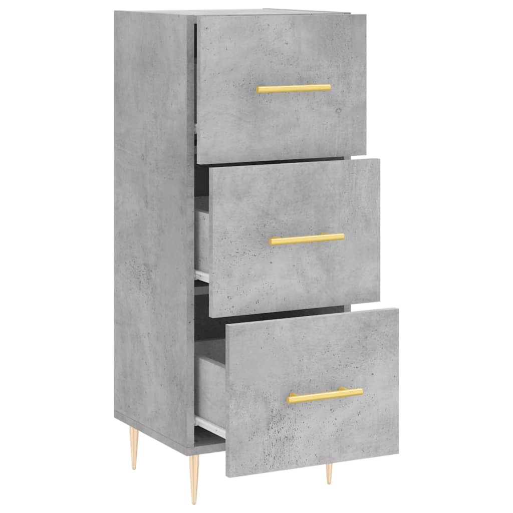VidaXL Dressoir 34,5x34x90 cm bewerkt hout betongrijs