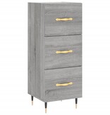 VidaXL Dressoir 34,5x34x90 cm bewerkt hout grijs sonoma eikenkleurig