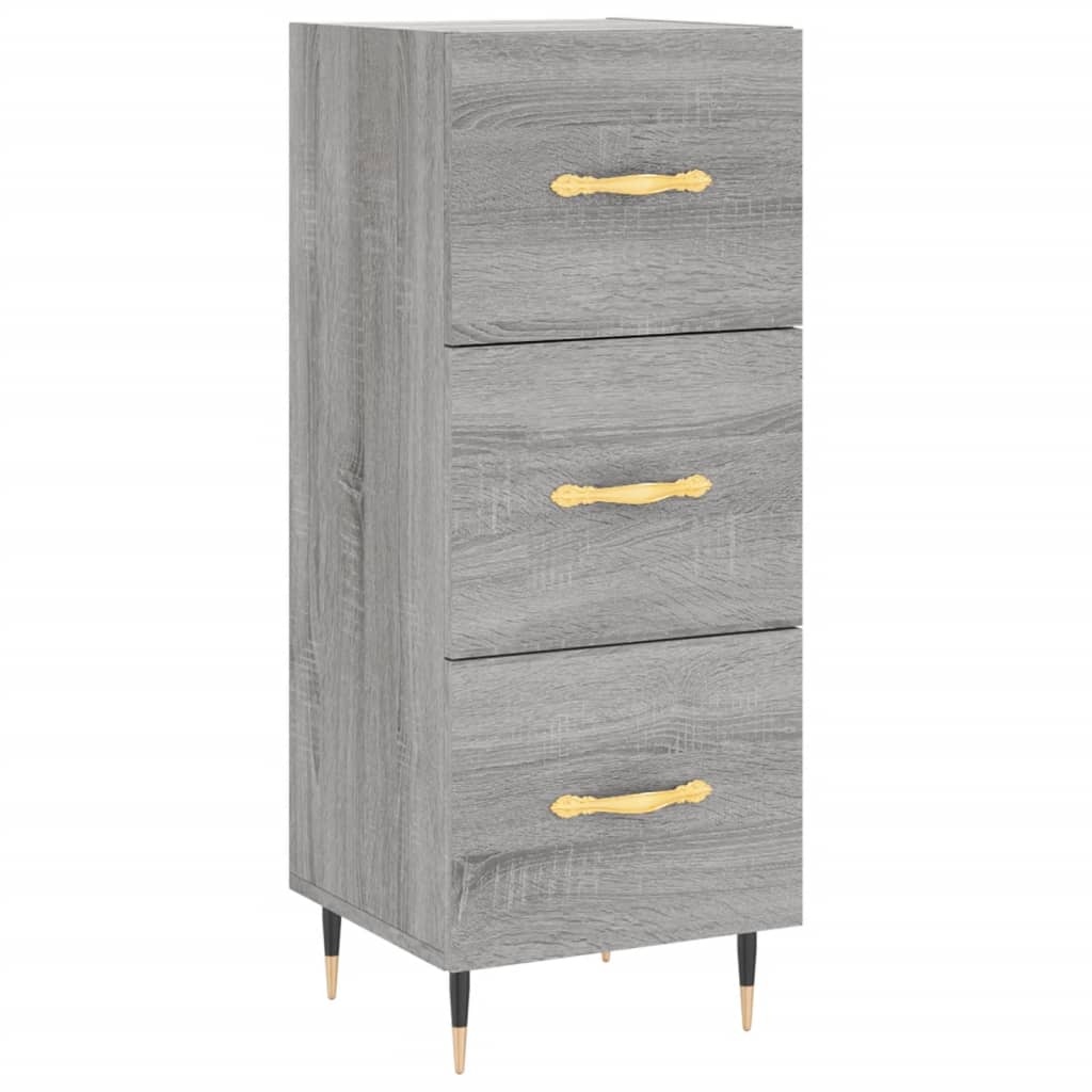VidaXL Dressoir 34,5x34x90 cm bewerkt hout grijs sonoma eikenkleurig