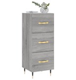 VidaXL Dressoir 34,5x34x90 cm bewerkt hout grijs sonoma eikenkleurig