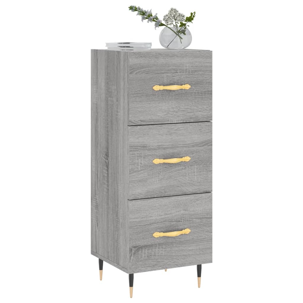 VidaXL Dressoir 34,5x34x90 cm bewerkt hout grijs sonoma eikenkleurig