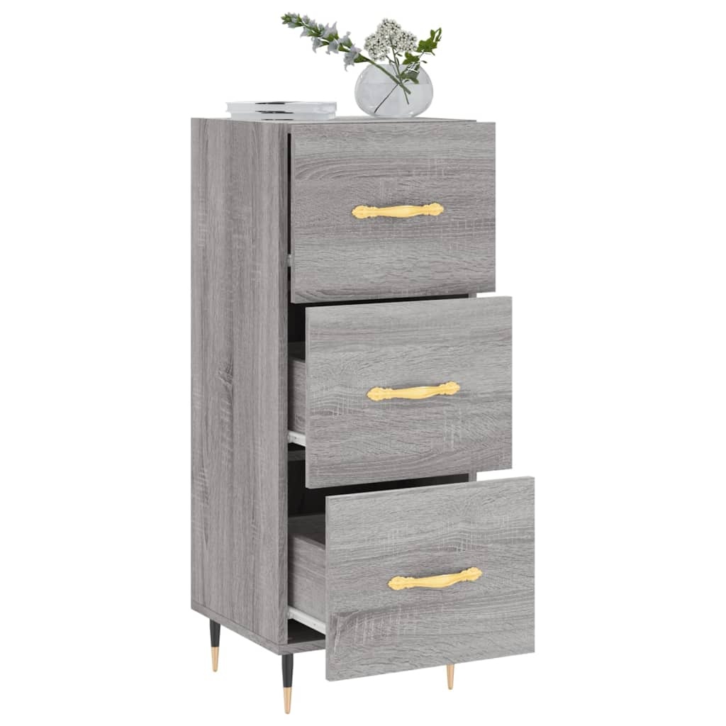 VidaXL Dressoir 34,5x34x90 cm bewerkt hout grijs sonoma eikenkleurig