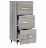 VidaXL Dressoir 34,5x34x90 cm bewerkt hout grijs sonoma eikenkleurig