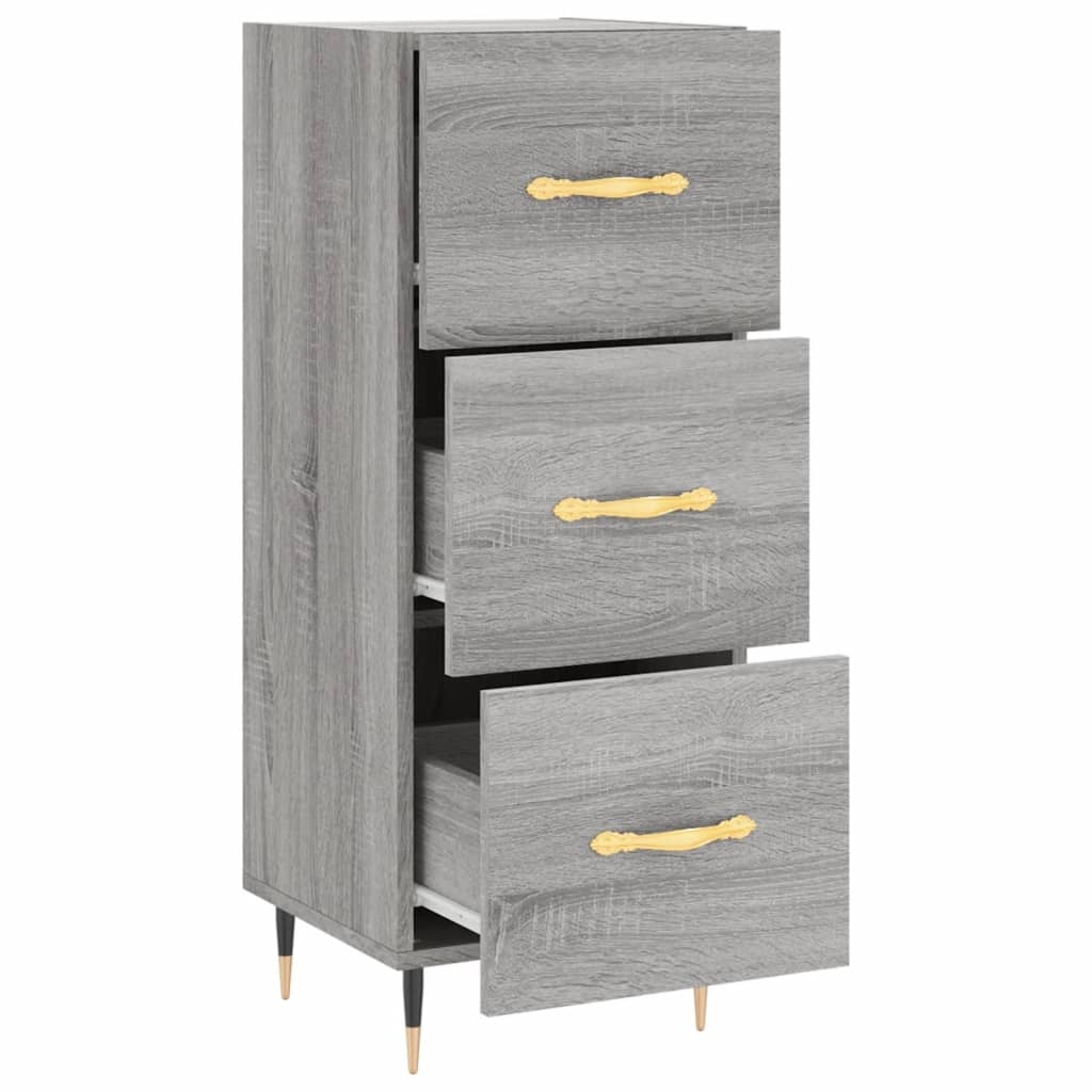 VidaXL Dressoir 34,5x34x90 cm bewerkt hout grijs sonoma eikenkleurig