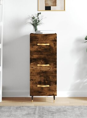 VidaXL Dressoir 34,5x34x90 cm bewerkt hout gerookt eiken