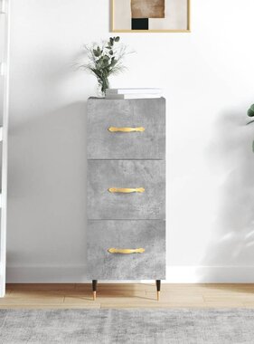 VidaXL Dressoir 34,5x34x90 cm bewerkt hout betongrijs