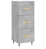VidaXL Dressoir 34,5x34x90 cm bewerkt hout betongrijs