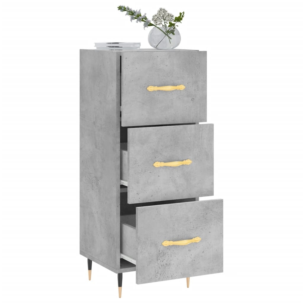 VidaXL Dressoir 34,5x34x90 cm bewerkt hout betongrijs