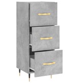 VidaXL Dressoir 34,5x34x90 cm bewerkt hout betongrijs