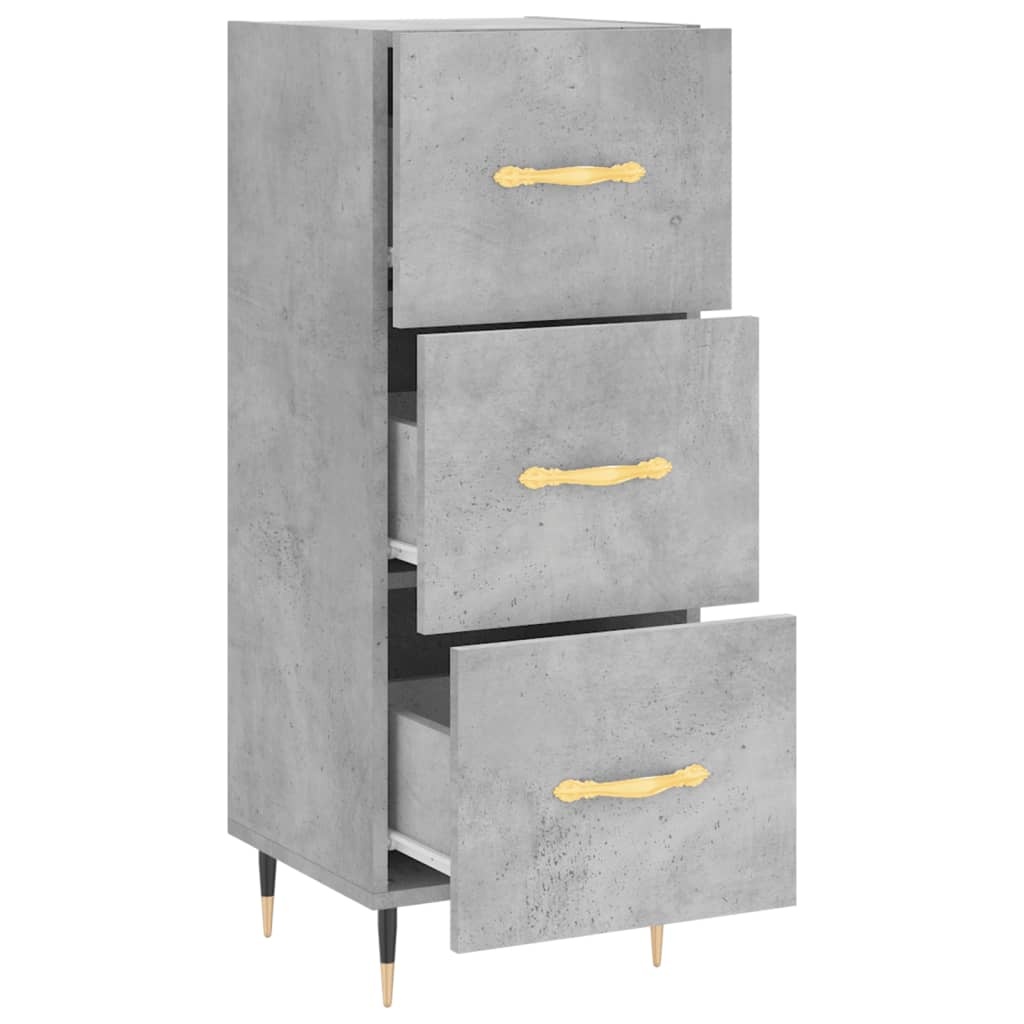 VidaXL Dressoir 34,5x34x90 cm bewerkt hout betongrijs