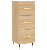 VidaXL Dressoir 34,5x34x90 cm bewerkt hout sonoma eiken