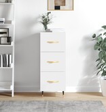 VidaXL Dressoir 34,5x34x90 cm bewerkt hout hoogglans wit