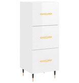 VidaXL Dressoir 34,5x34x90 cm bewerkt hout hoogglans wit