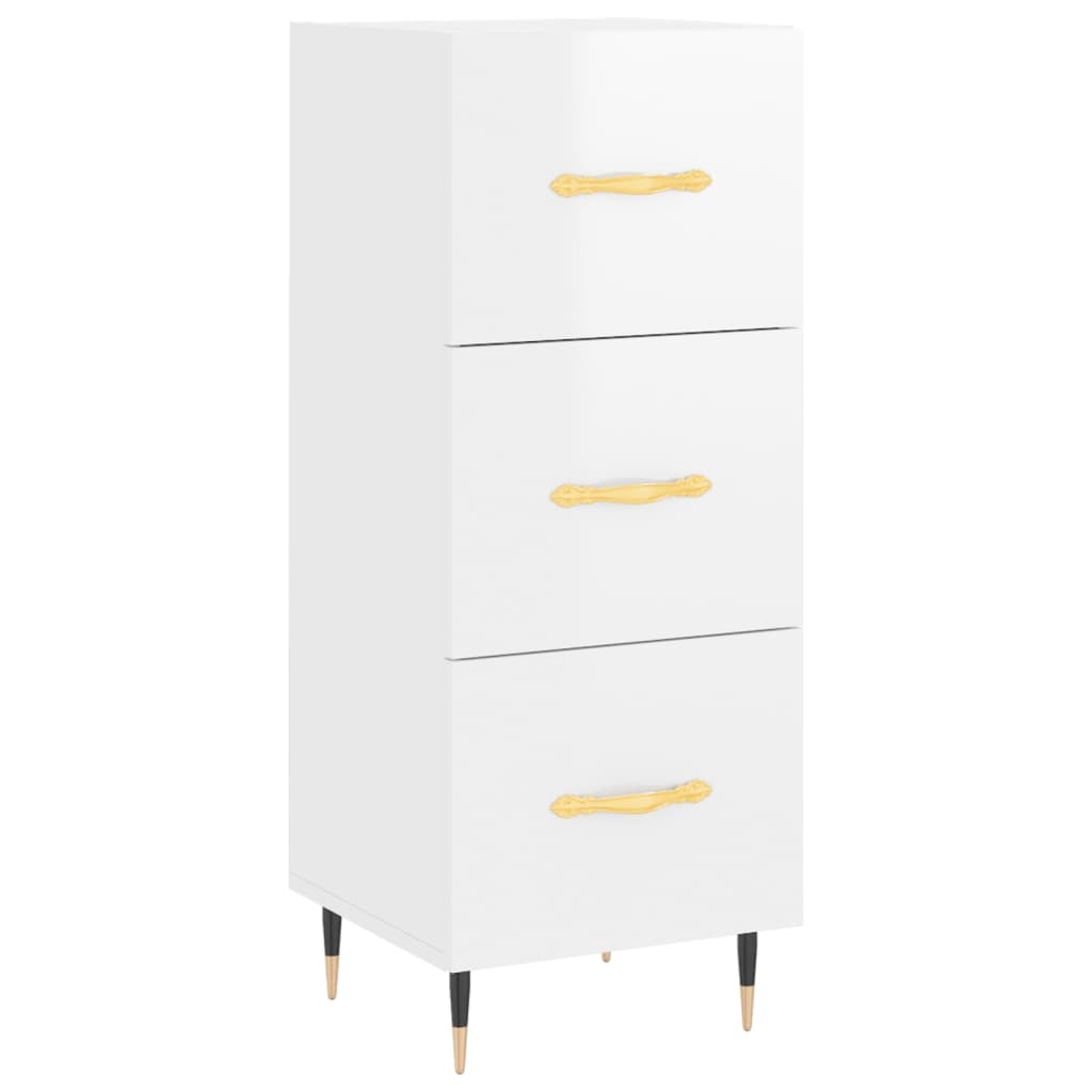 VidaXL Dressoir 34,5x34x90 cm bewerkt hout hoogglans wit