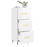 VidaXL Dressoir 34,5x34x90 cm bewerkt hout hoogglans wit