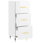 VidaXL Dressoir 34,5x34x90 cm bewerkt hout hoogglans wit