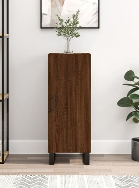 VidaXL Dressoir 34,5x34x90 cm bewerkt hout bruineikenkleurig