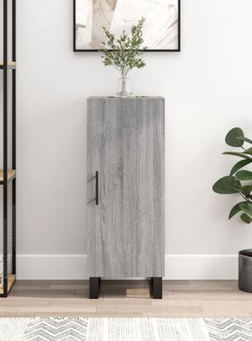 VidaXL Dressoir 34,5x34x90 cm bewerkt hout grijs sonoma eikenkleurig