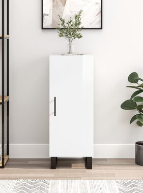 VidaXL Dressoir 34,5x34x90 cm bewerkt hout hoogglans wit