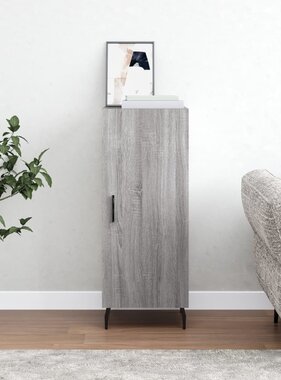 VidaXL Dressoir 34,5x34x90 cm bewerkt hout grijs sonoma eikenkleurig