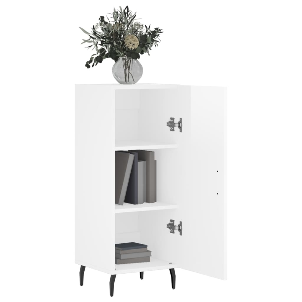 VidaXL Dressoir 34,5x34x90 cm bewerkt hout hoogglans wit