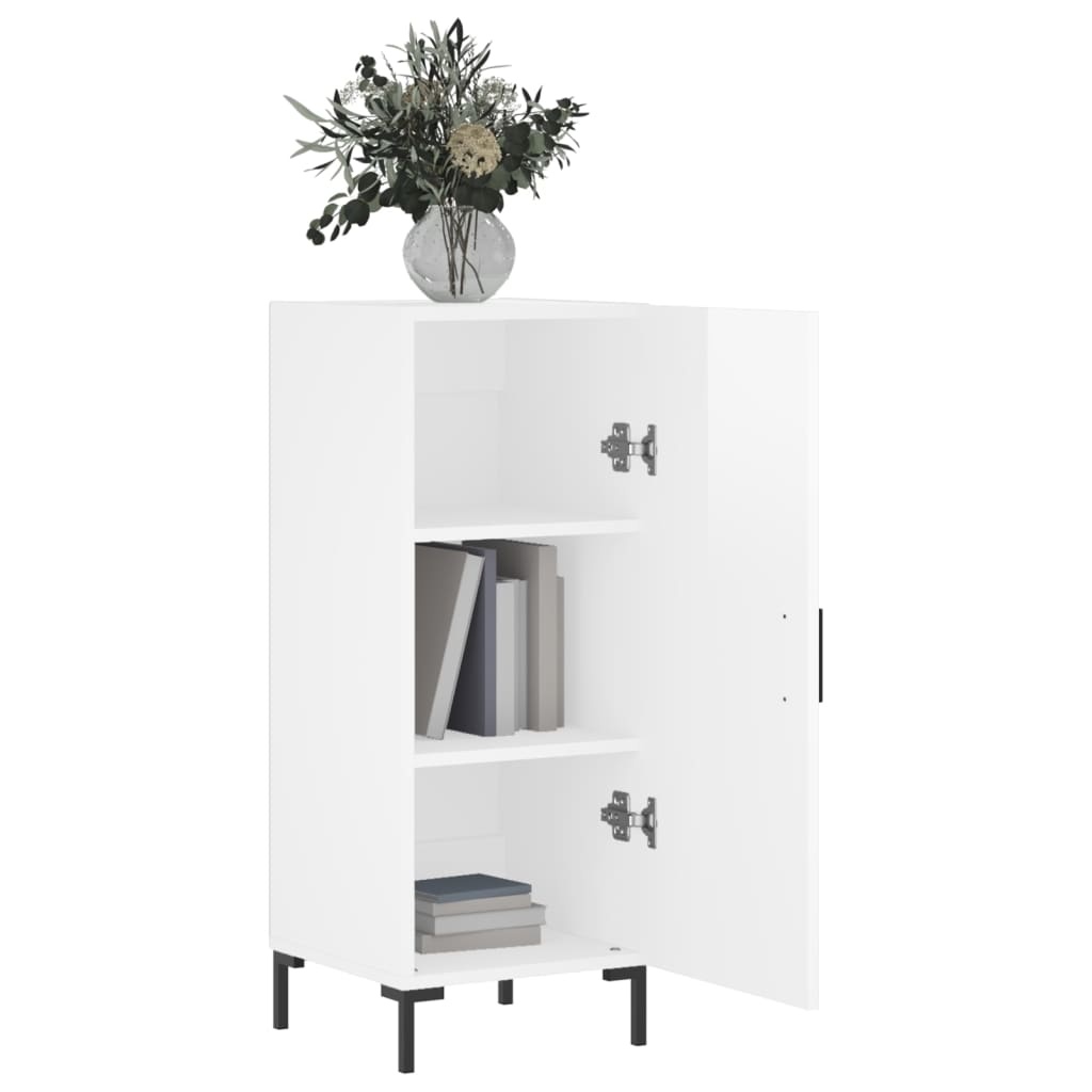 VidaXL Dressoir 34,5x34x90 cm bewerkt hout hoogglans wit