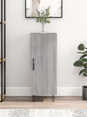 VidaXL Dressoir 34,5x34x90 cm bewerkt hout grijs sonoma eikenkleurig