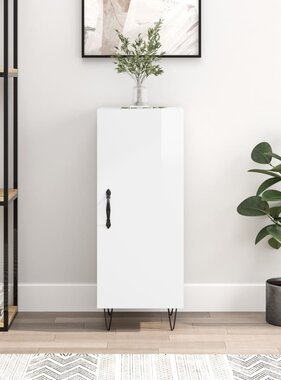 VidaXL Dressoir 34,5x34x90 cm bewerkt hout hoogglans wit