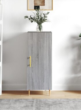 VidaXL Dressoir 34,5x34x90 cm bewerkt hout grijs sonoma eikenkleurig