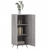 VidaXL Dressoir 34,5x34x90 cm bewerkt hout grijs sonoma eikenkleurig